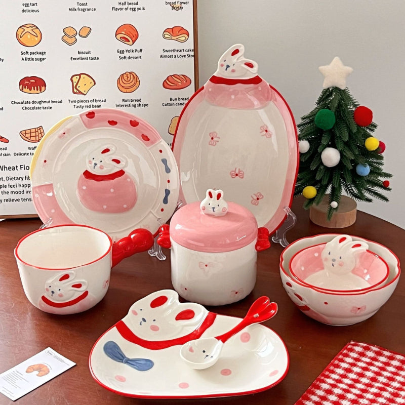 Hand Painted Rabbit Cereal Bowl - Modomu