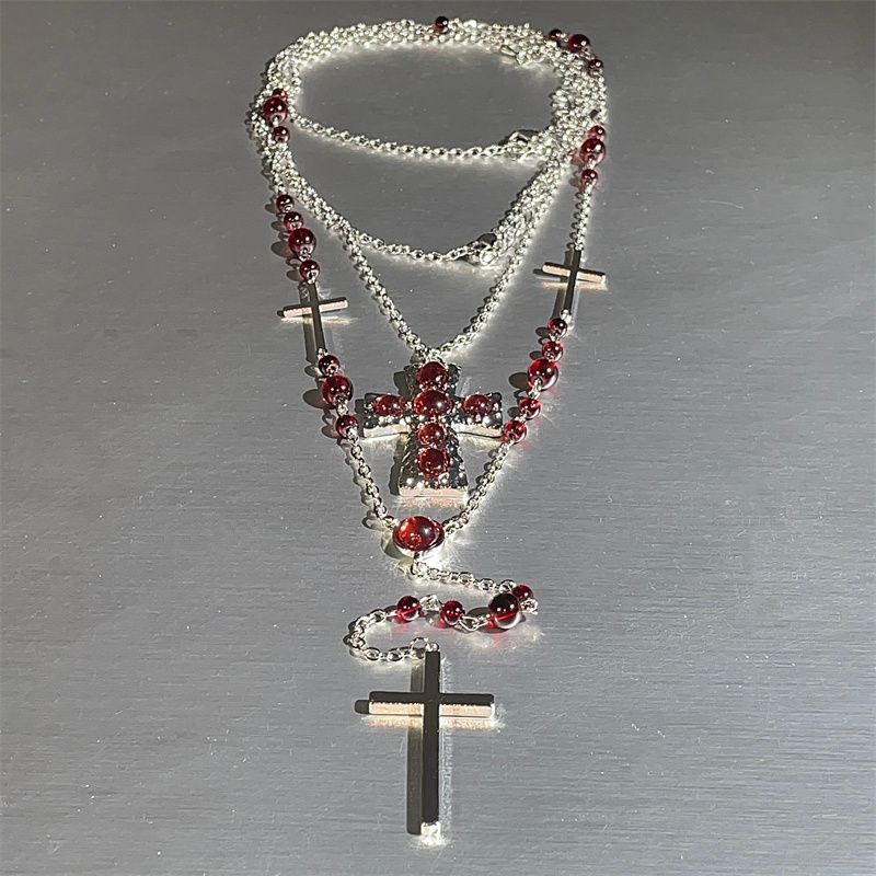 Layered Cross Pendant Necklace - Modomu