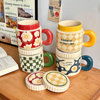 Retro Lidded Ceramic Mug