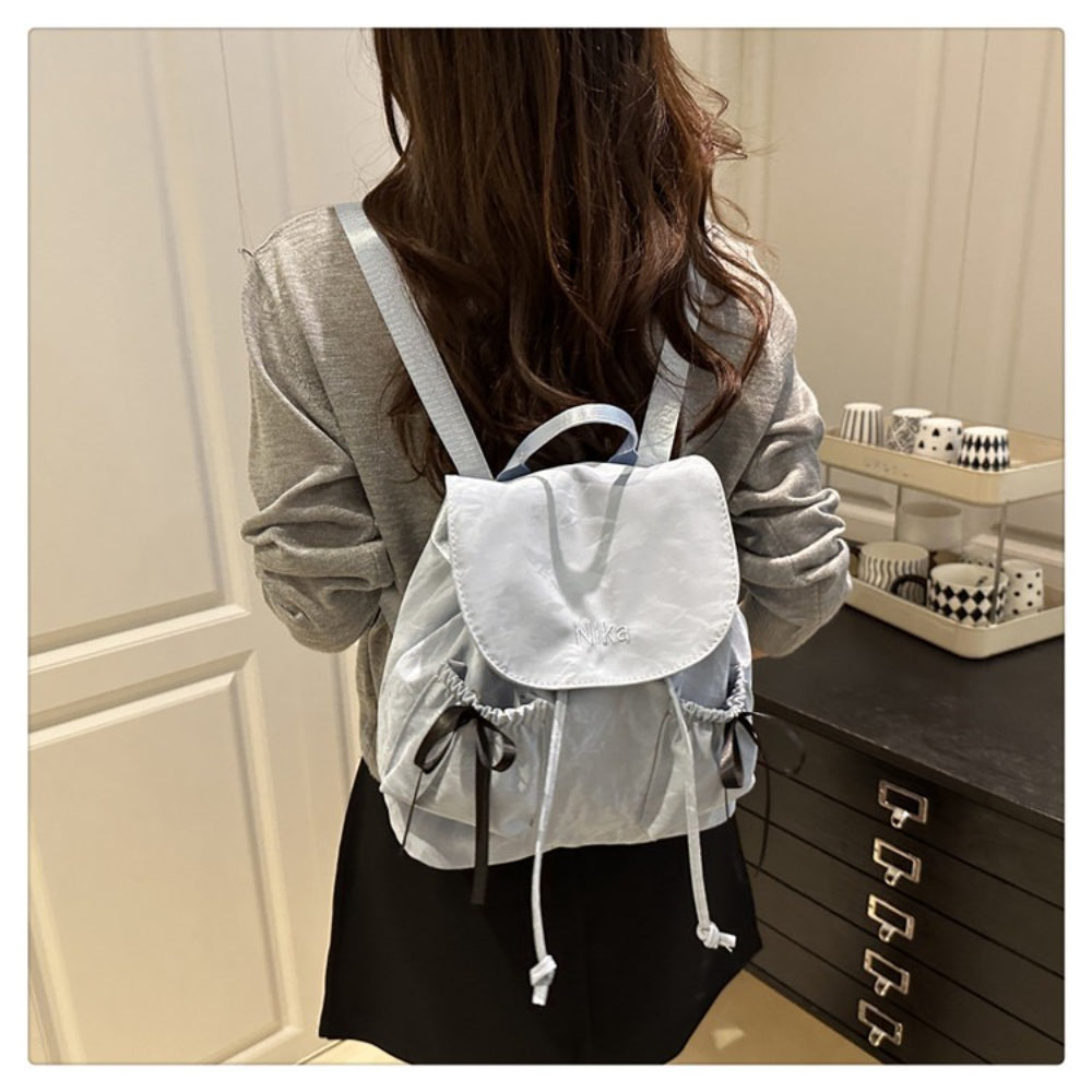 Canvas Backpack With Bow Detail - Modomu
