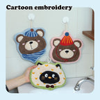 Cartoon Hanging Hand Towel - Kitten and Bear - Modomu
