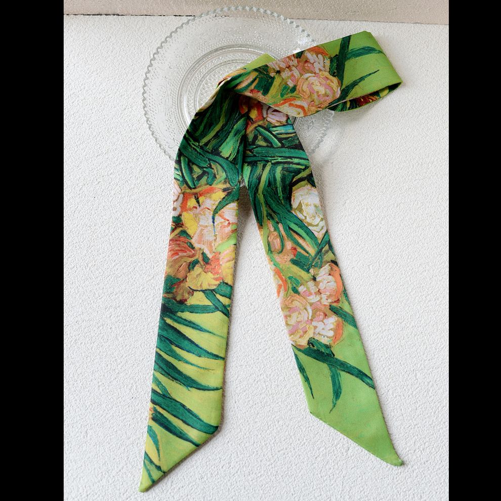 Art Print Narrow Silk Tie