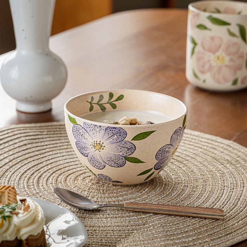 Speckled Glaze Hand-Painted Rice Bowl