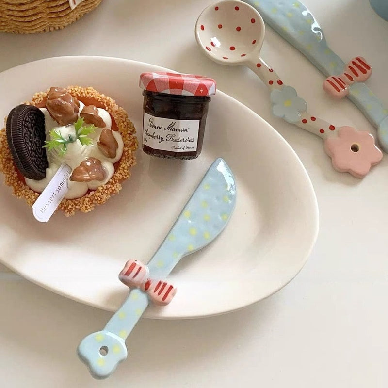 Polka Dot Ceramic Cutlery