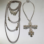 Layered Punk Cross Necklace - Modomu