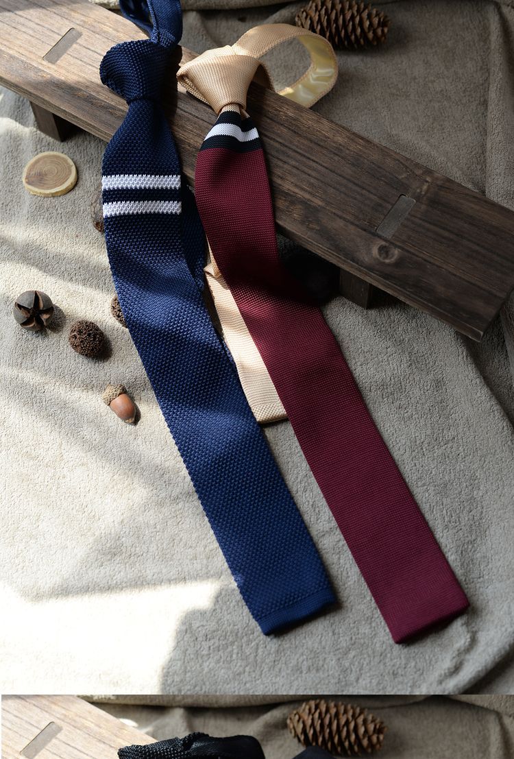 Striped Knit Tie Vintage Style - Modomu