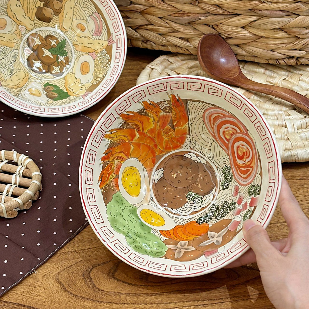 Hand-Painted Japanese Ramen Bowl