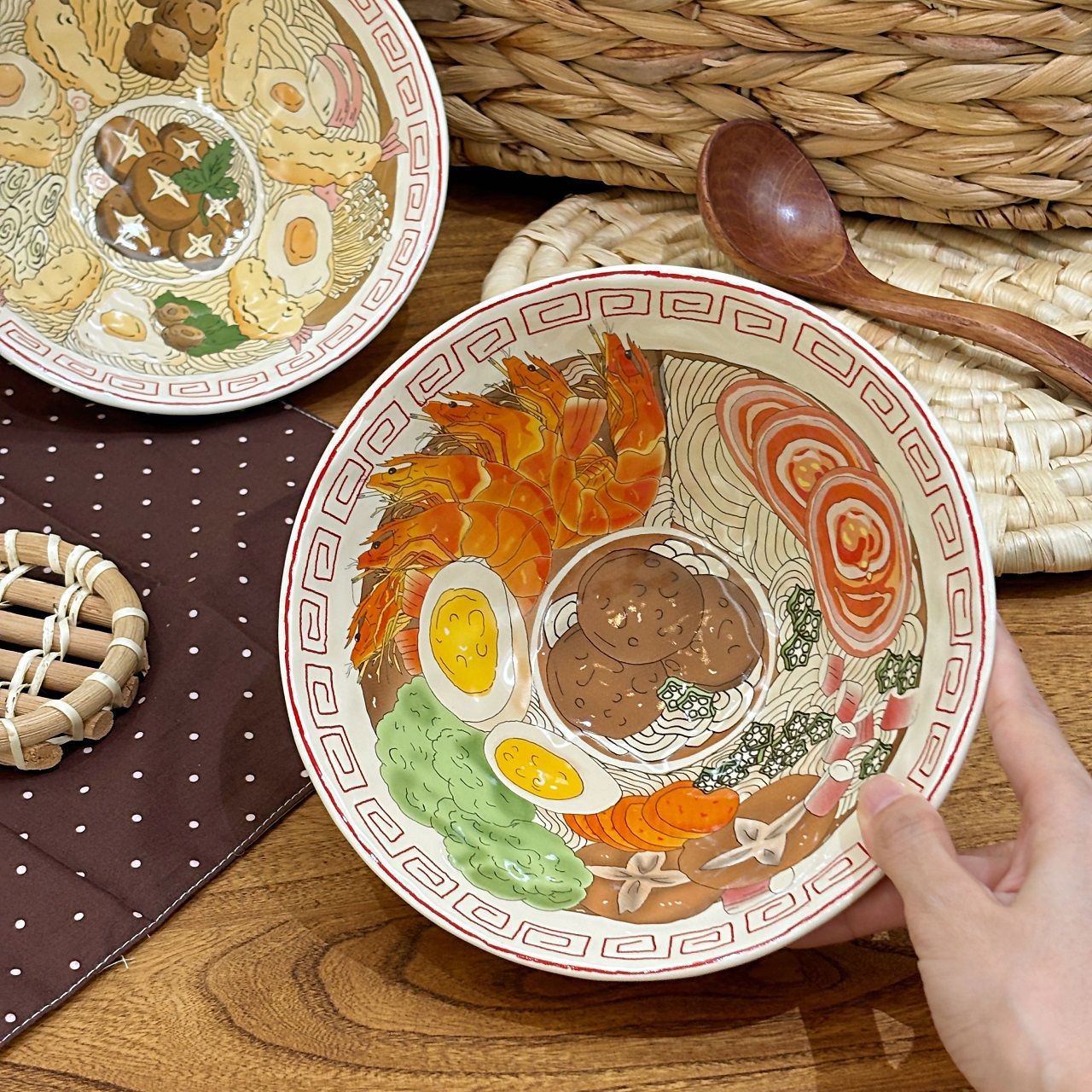 Hand-Painted Japanese Ramen Bowl
