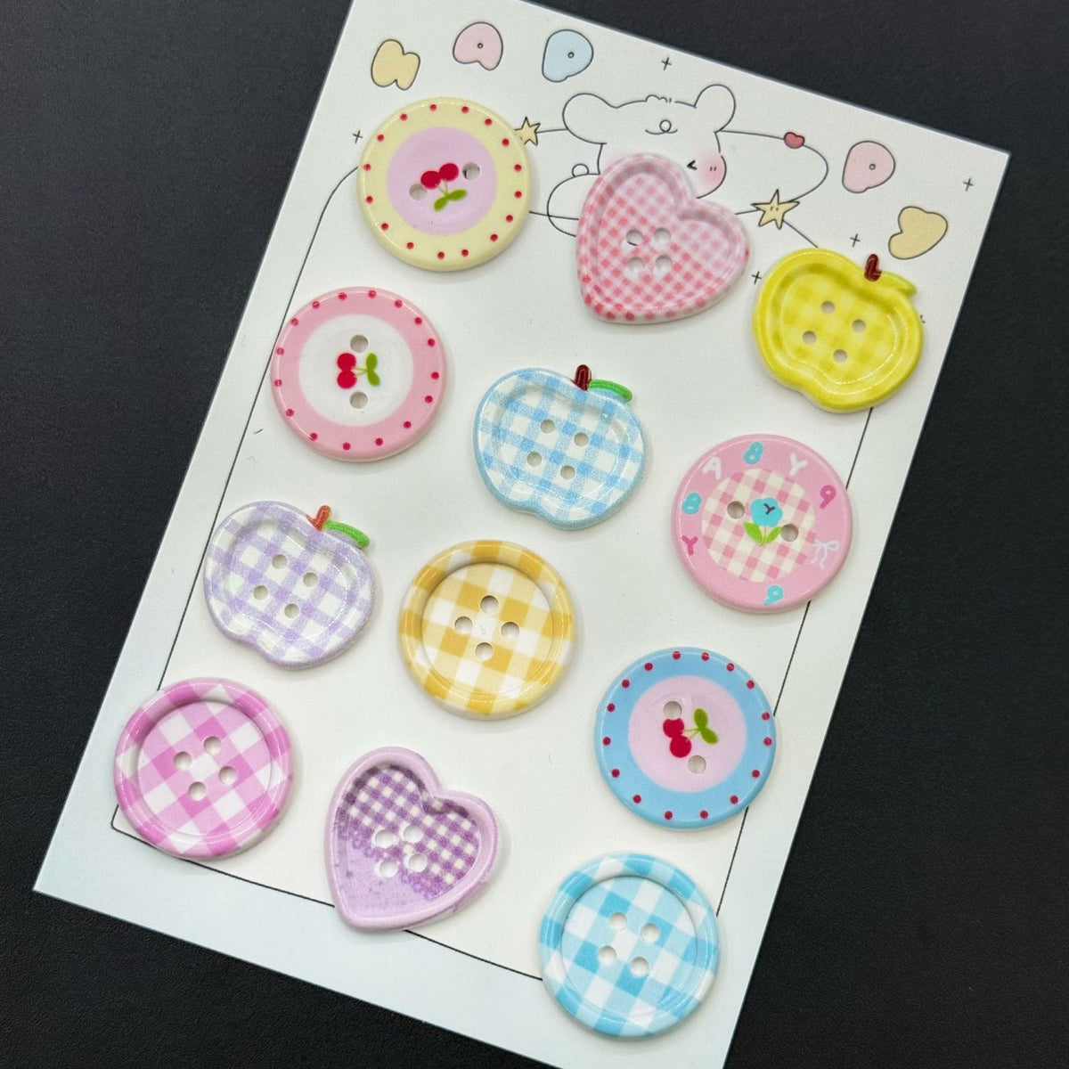 Pastel Macaron Craft Buttons
