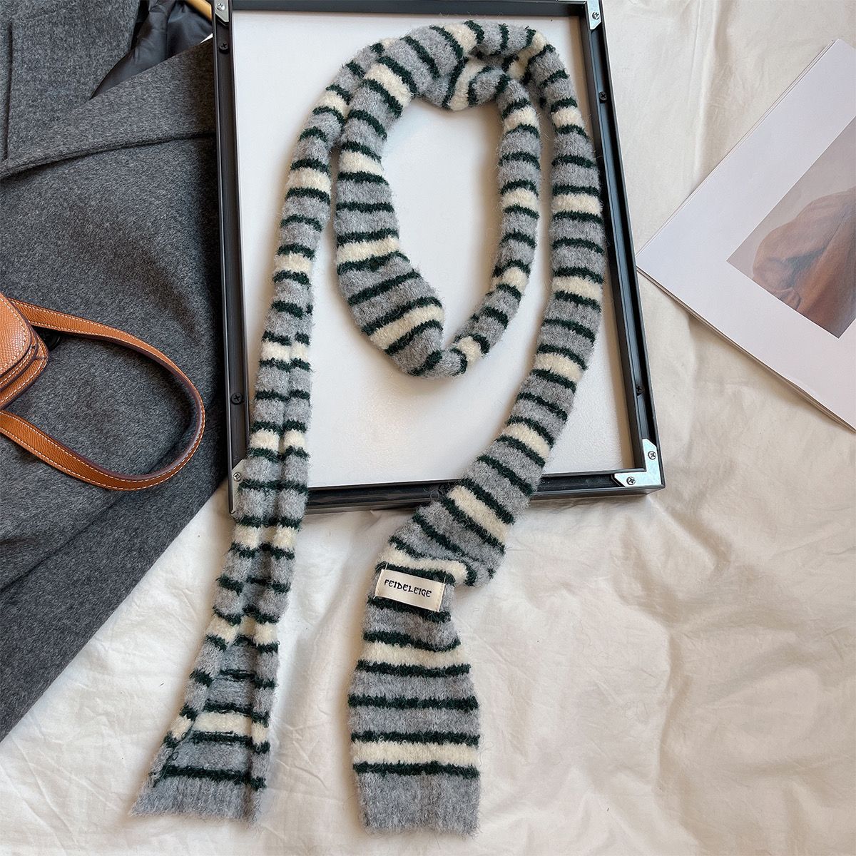 Striped Long Decorative Scarf - Modomu