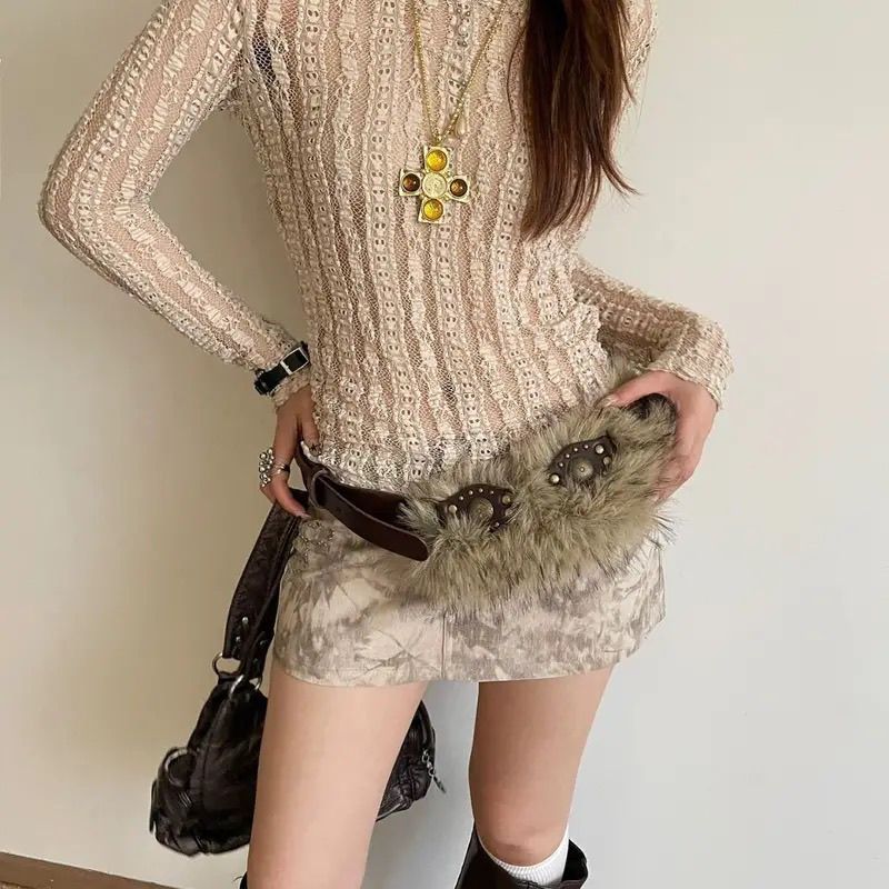 Punk Rivet Plush Belt