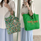 Floral Canvas Tote Commuter Bag