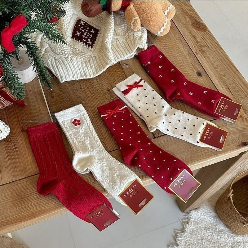 Festive Bow Thermal Socks