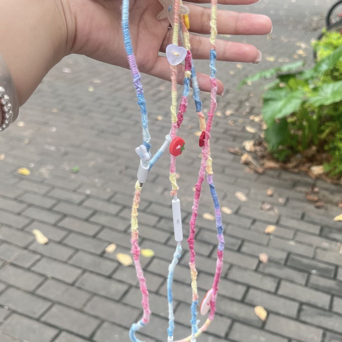 Rainbow Braided Earphone Cord Kit
