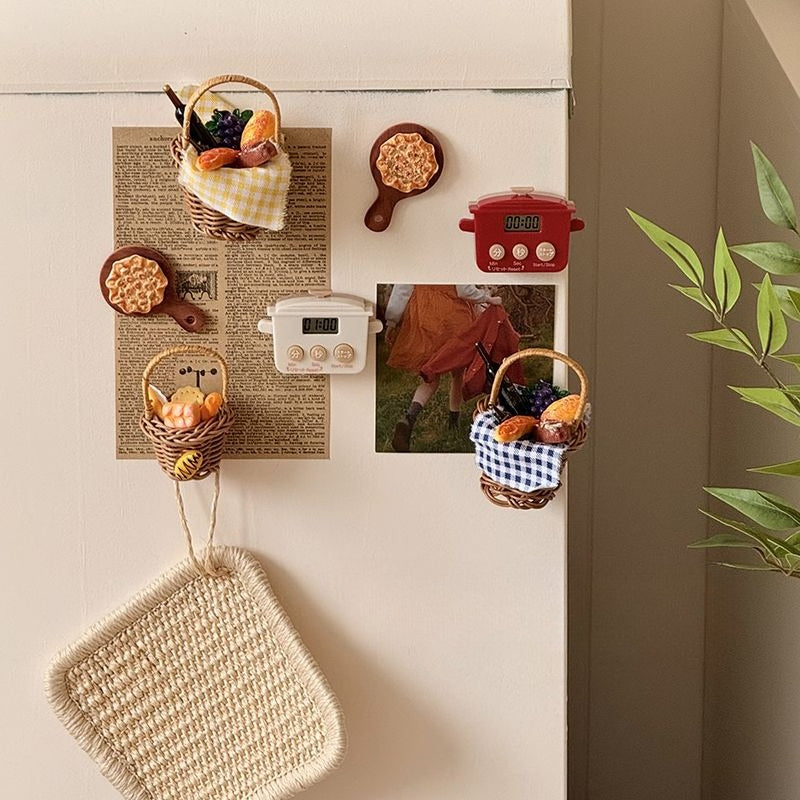 Mini Rattan Picnic Basket Magnet