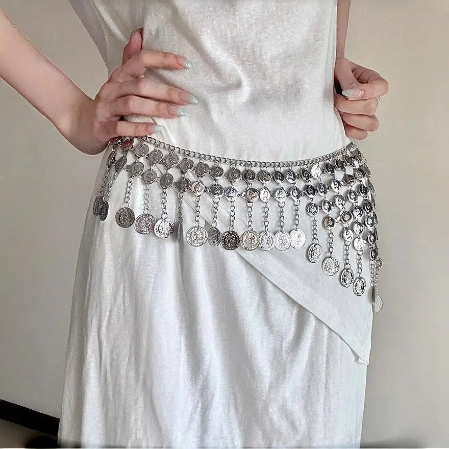 Y2K Tassel Wide Waist Chain