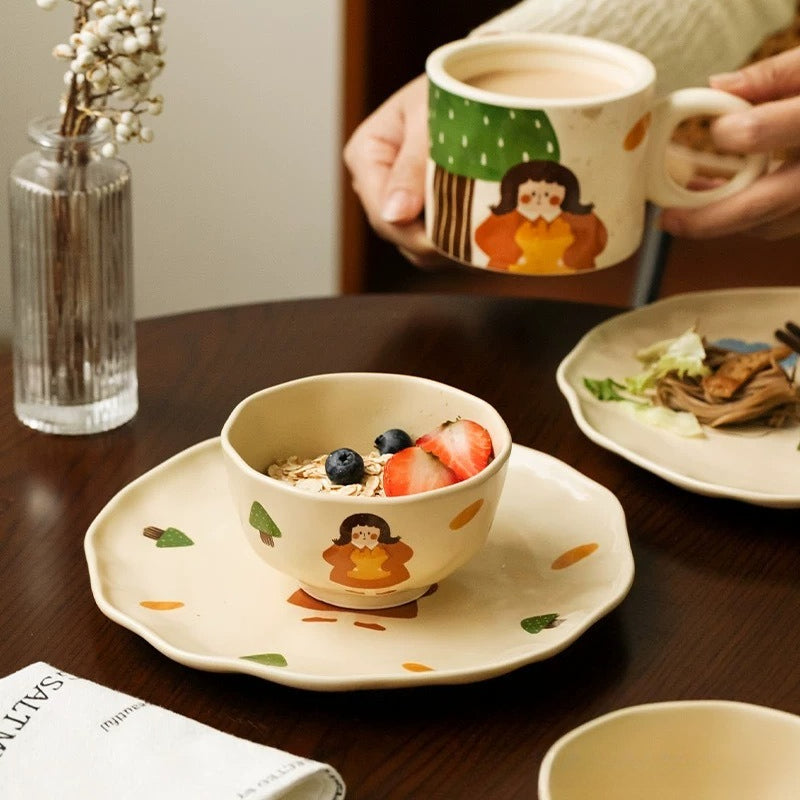 Cartoon Ceramic Bowl With Lid