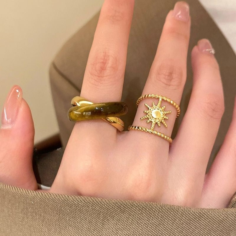 Tiger Eye Sunflower Ring - Modomu