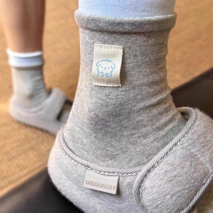 Puppy Label Double-Cuff Socks