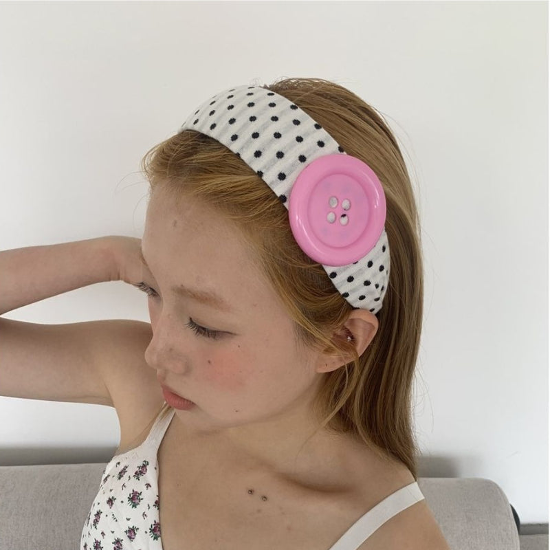 Big Button Polka Dot Headband