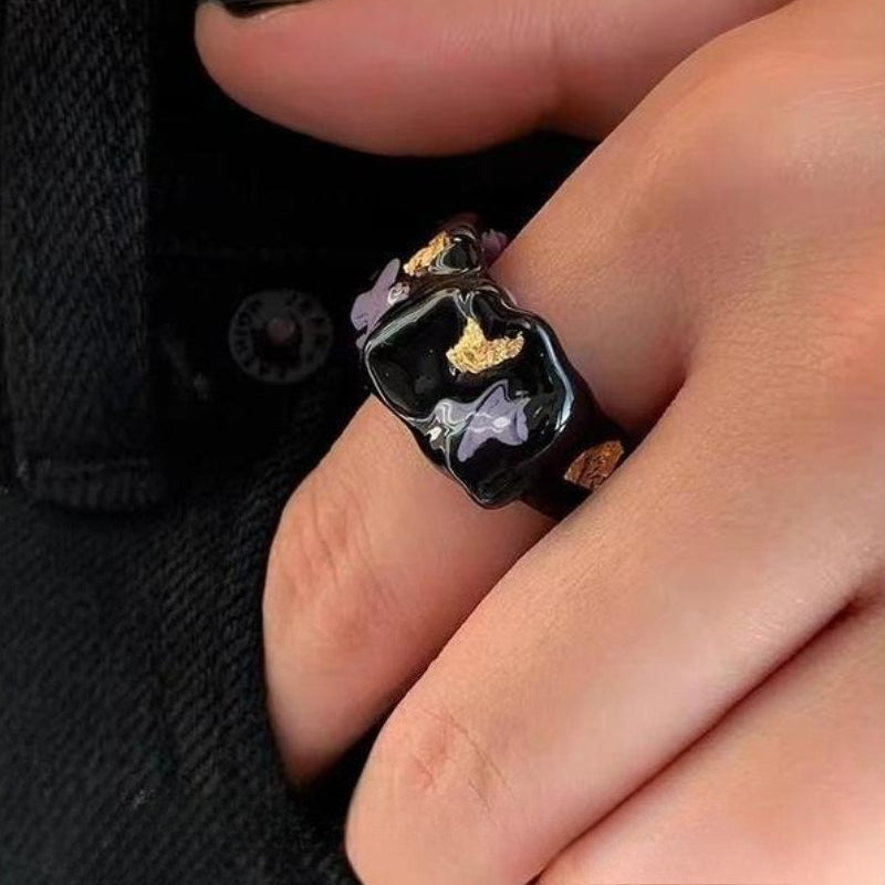 Open Design Drip Couple Ring - Modomu