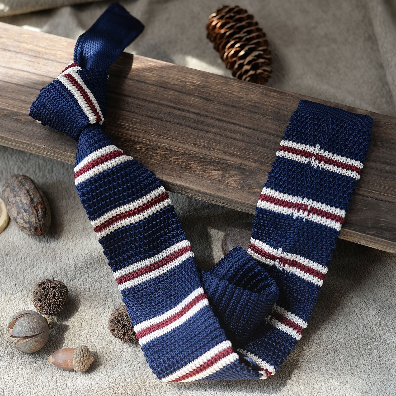 Striped Knit Tie Vintage Style - Modomu