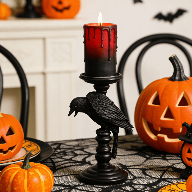 Perched Crow Candlestick