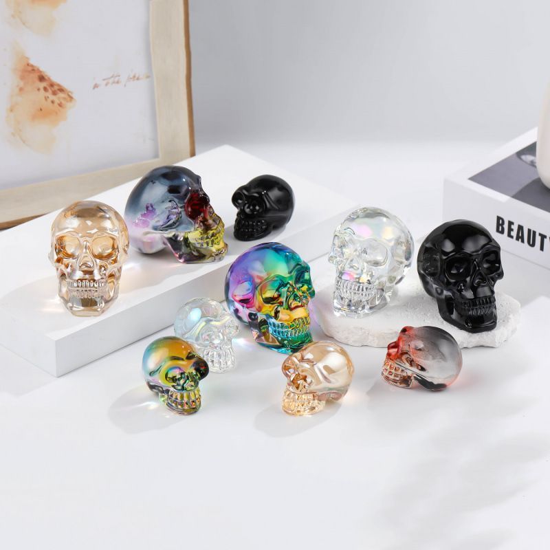 Iridescent Skull Ornament