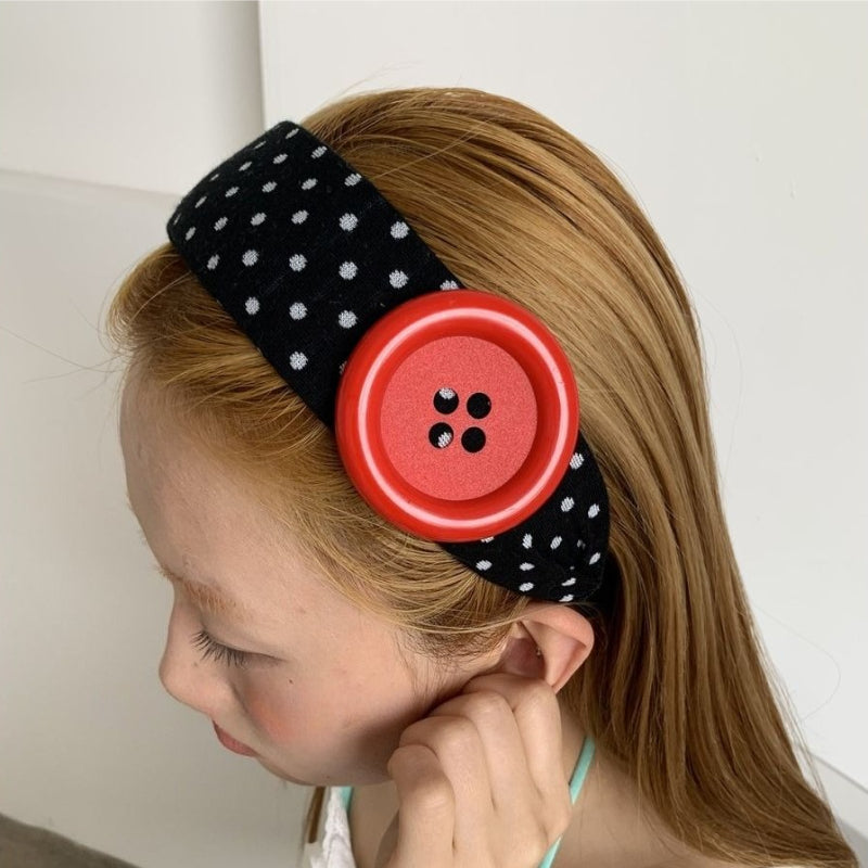 Big Button Polka Dot Headband