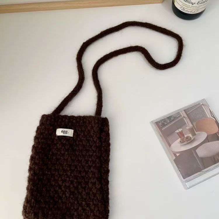Popcorn Knit Phone Crossbody Bag