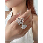 Openwork Floral Adjustable Ring - Modomu