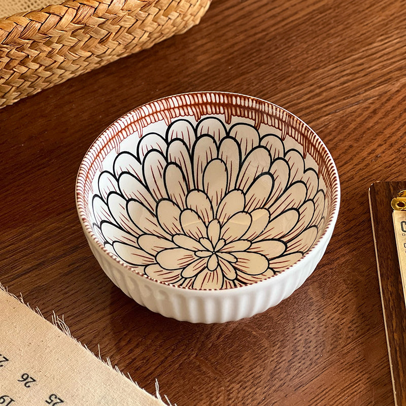 Hand-Painted Bohemian Rice Bowl