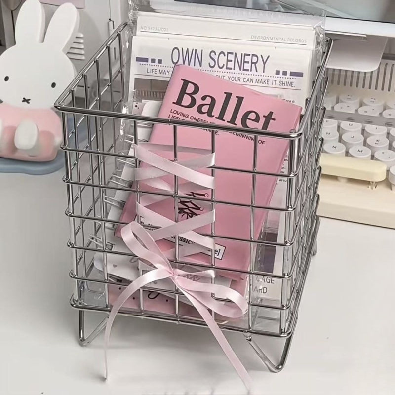 Bow Iron Desktop Storage Basket