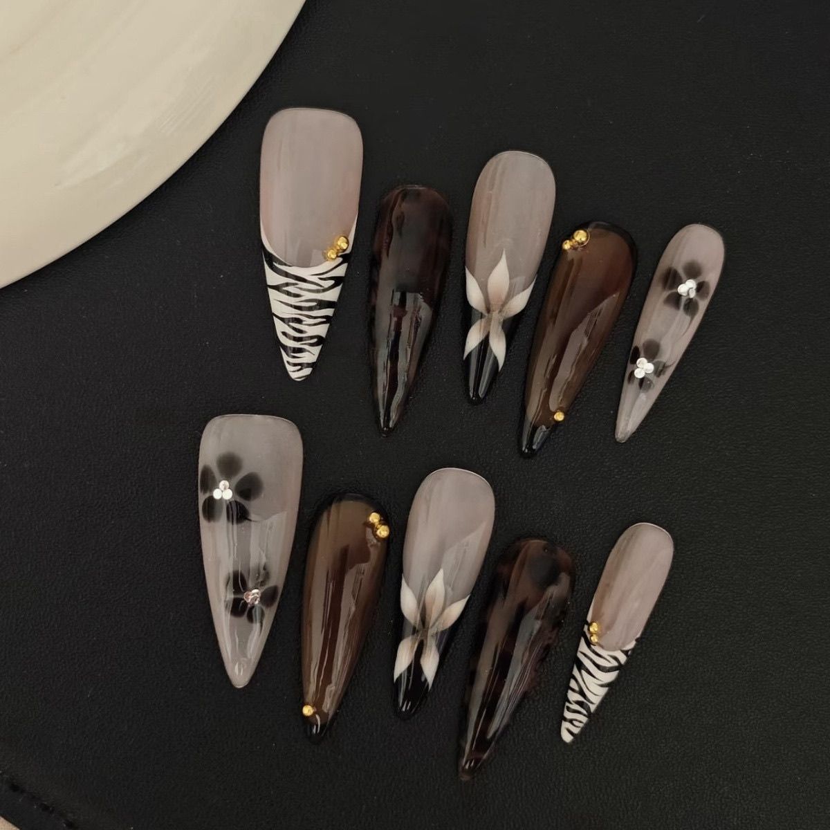 Autumn Amber Tortoiseshell Press-On Nails
