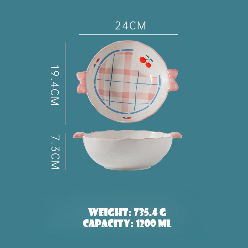 Ceramic Dessert Plate With Handles - Modomu