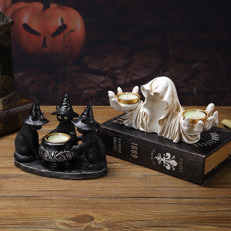 Robed Ghost Candle Pair
