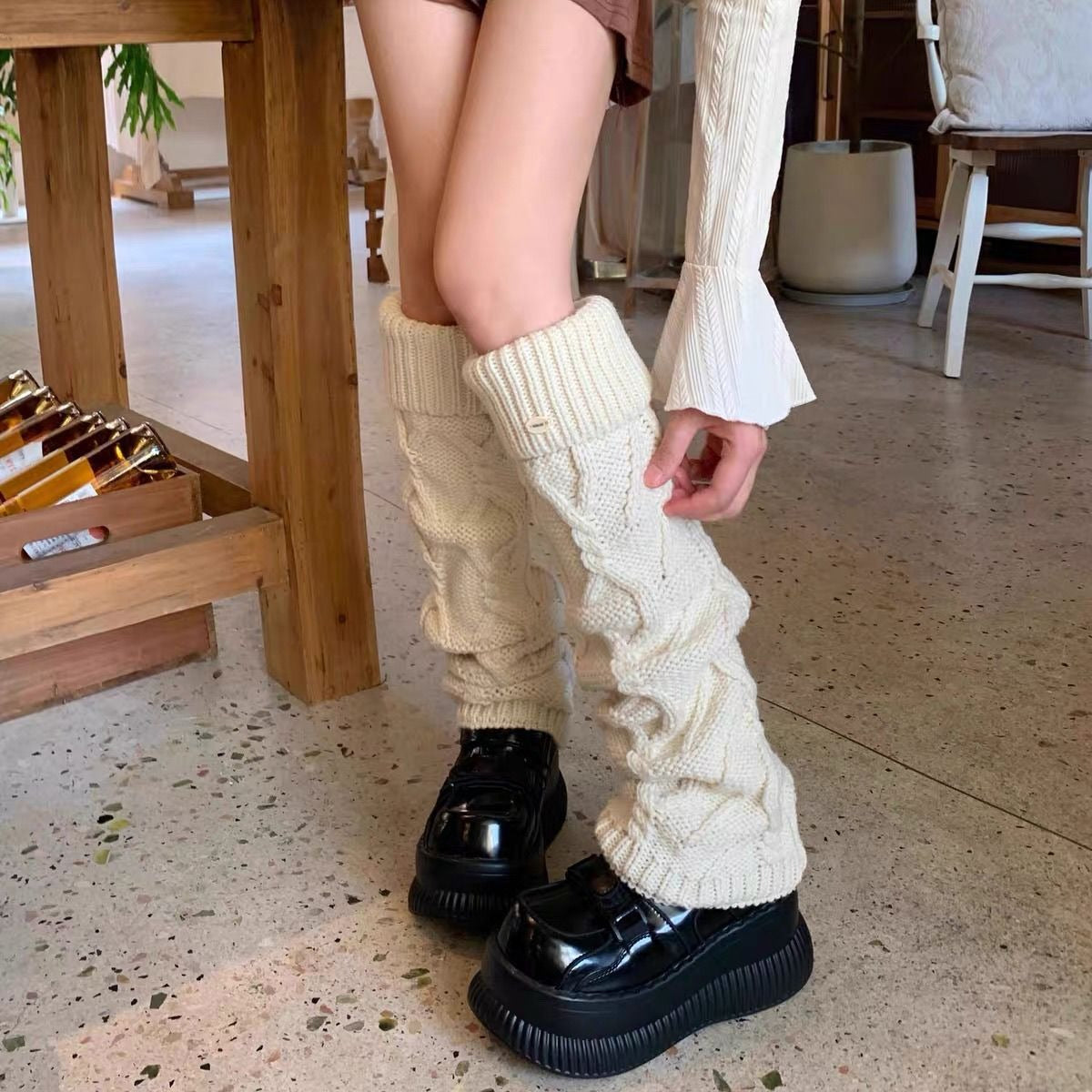 Heavy Knit Stacked Socks