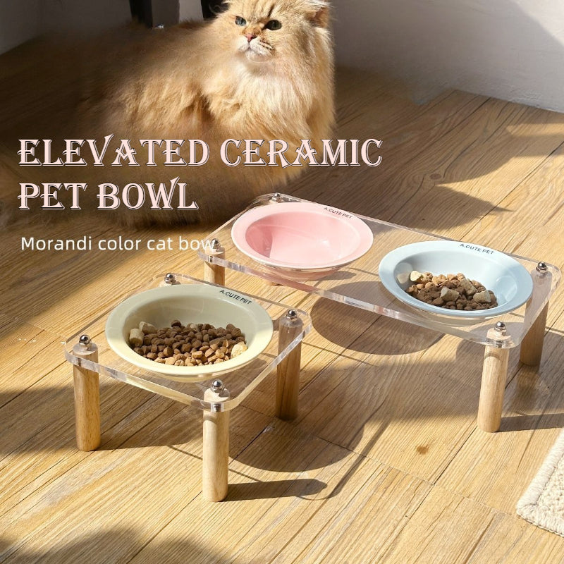 Elevated Ceramic Pet Feeding Bowl