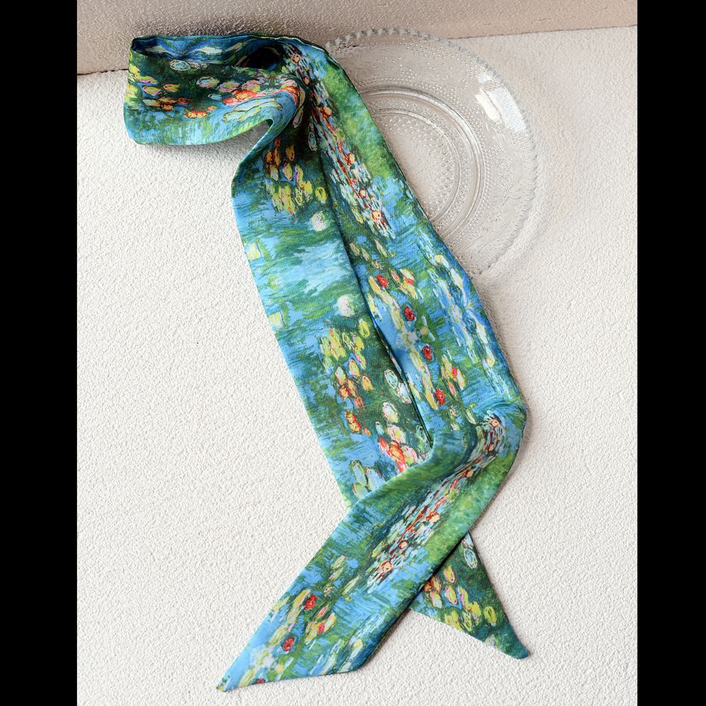 Art Print Narrow Silk Tie