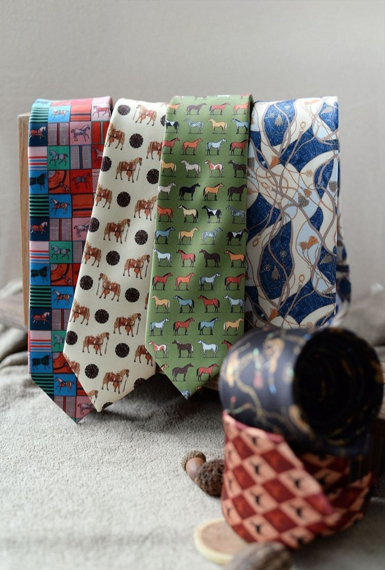 Hand Printed Retro Pattern Tie - Modomu