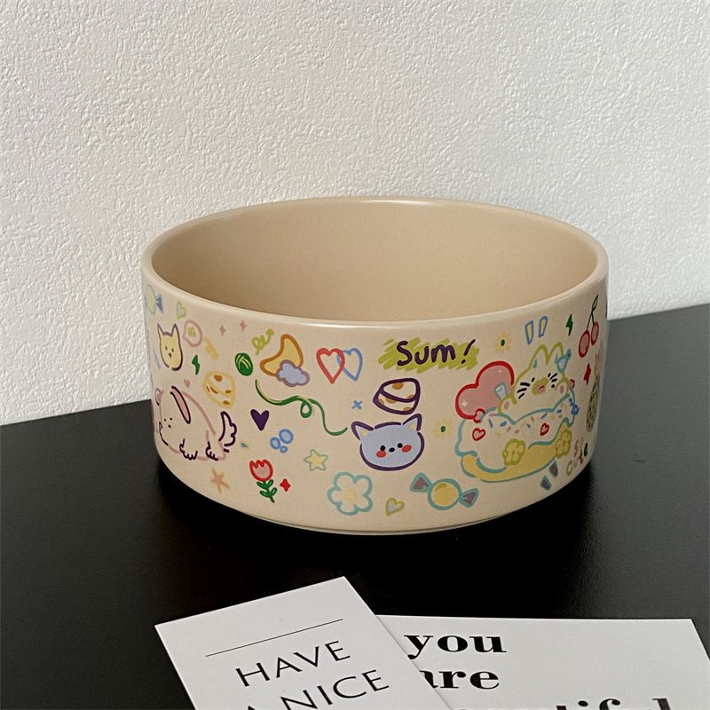 Graffiti Ceramic Pet Food Bowl