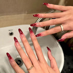 Crimson Glitter Fade Press-On Nails