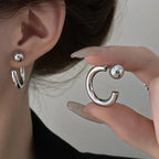 C-Shaped Semi-Circular Earrings