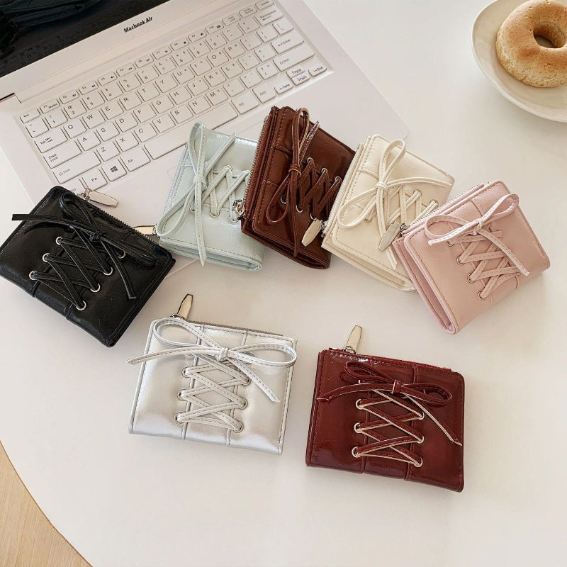 Compact Bow Strap Wallet