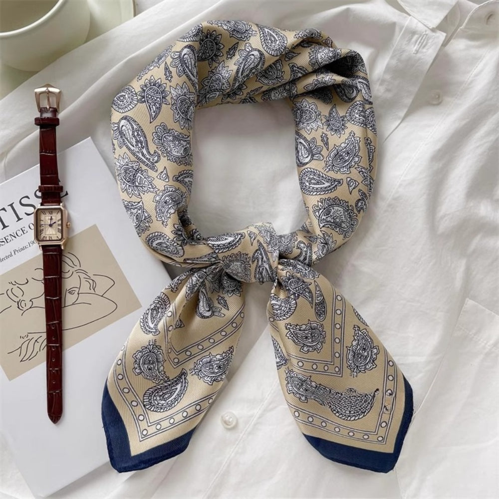 Cashew Flower Pattern Silk Scarf - Modomu