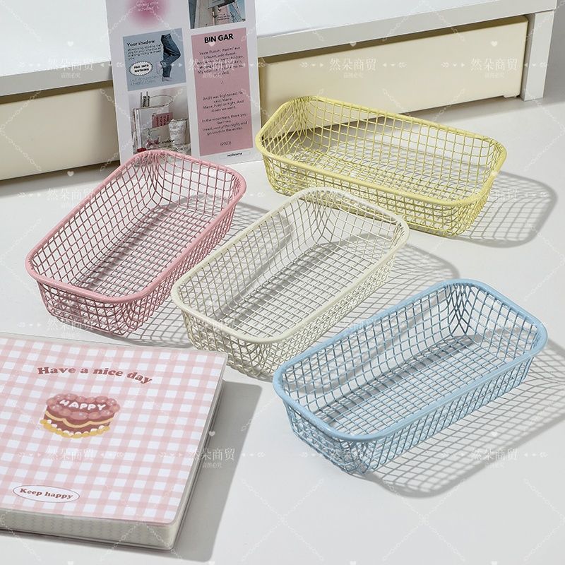 Desktop Wire Storage Basket Organizer