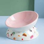Ceramic Cat Bowl Raised Design