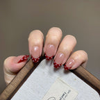 Red French Polka Dot Nails