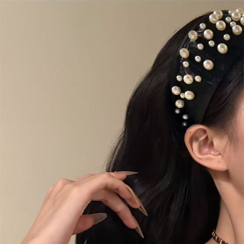Pearl Studded Wide Headband