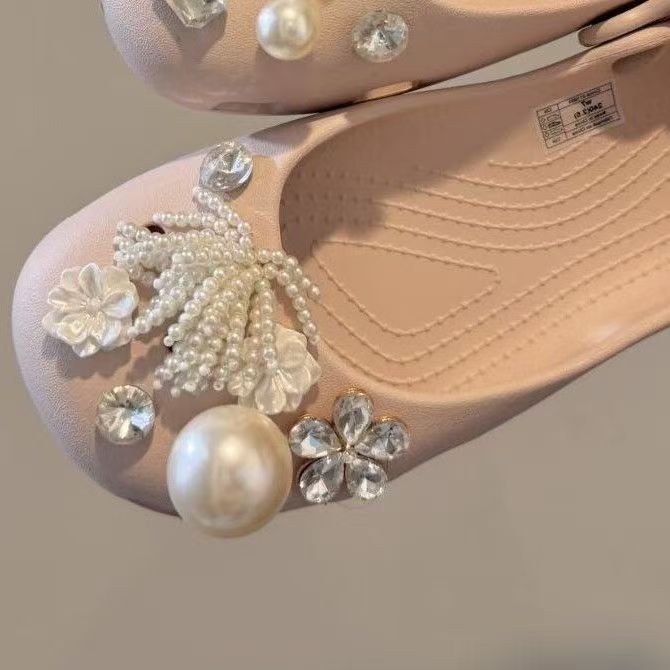 Pearl Bow Shoe Charms